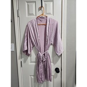SIORO Women's Synthetic Silk Kimono Robe 3/4 Sleeve Wrap Robe  Pockets Size S
